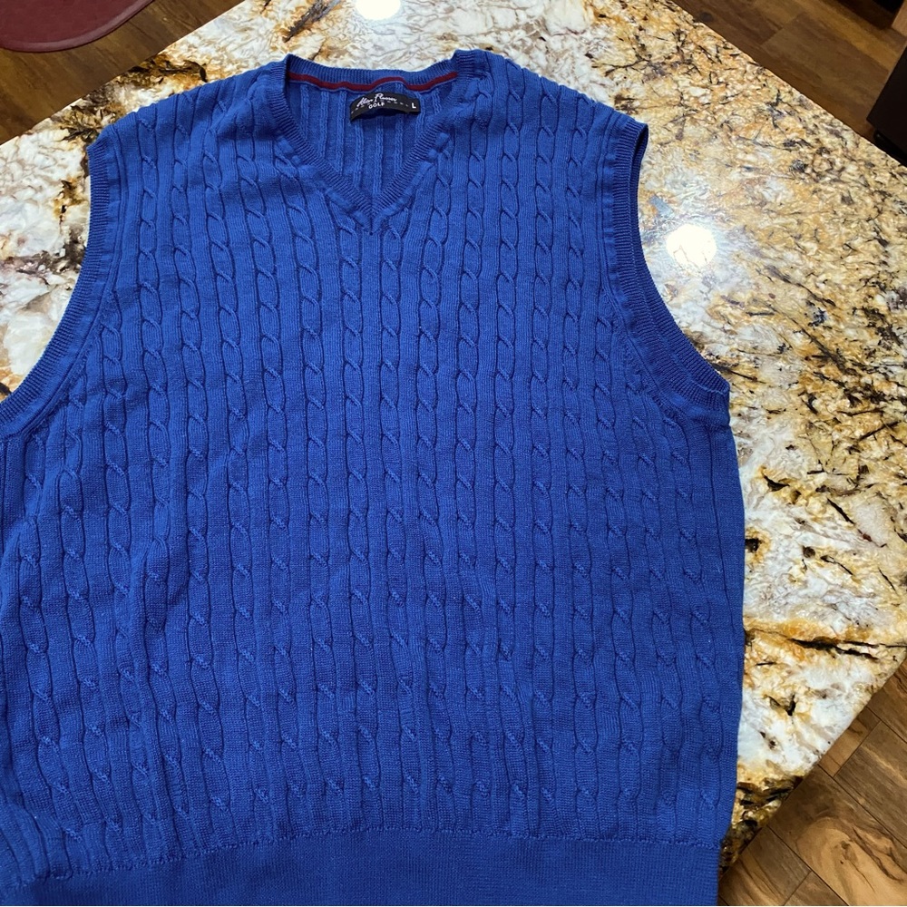 Blue Alan Flusser  golf vest Sz8